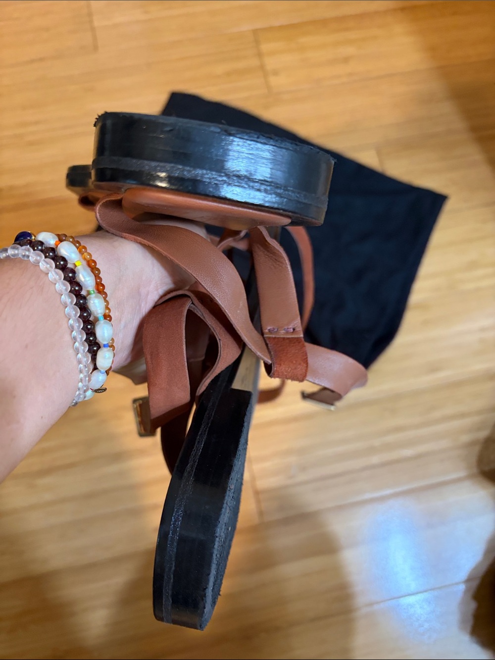 Matteau rust brown leather strappy sandals - Picture 6 of 6